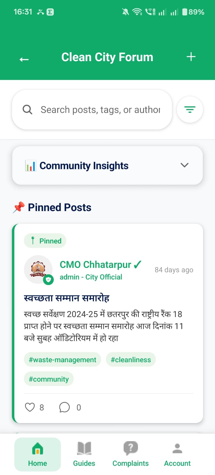 Citizens collaborating for smart city cleanliness initiatives